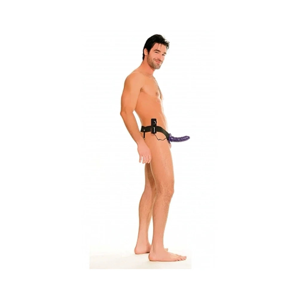 Fetish Fantasy For Him Or Her Vibrating Hollow Strap-on Purple