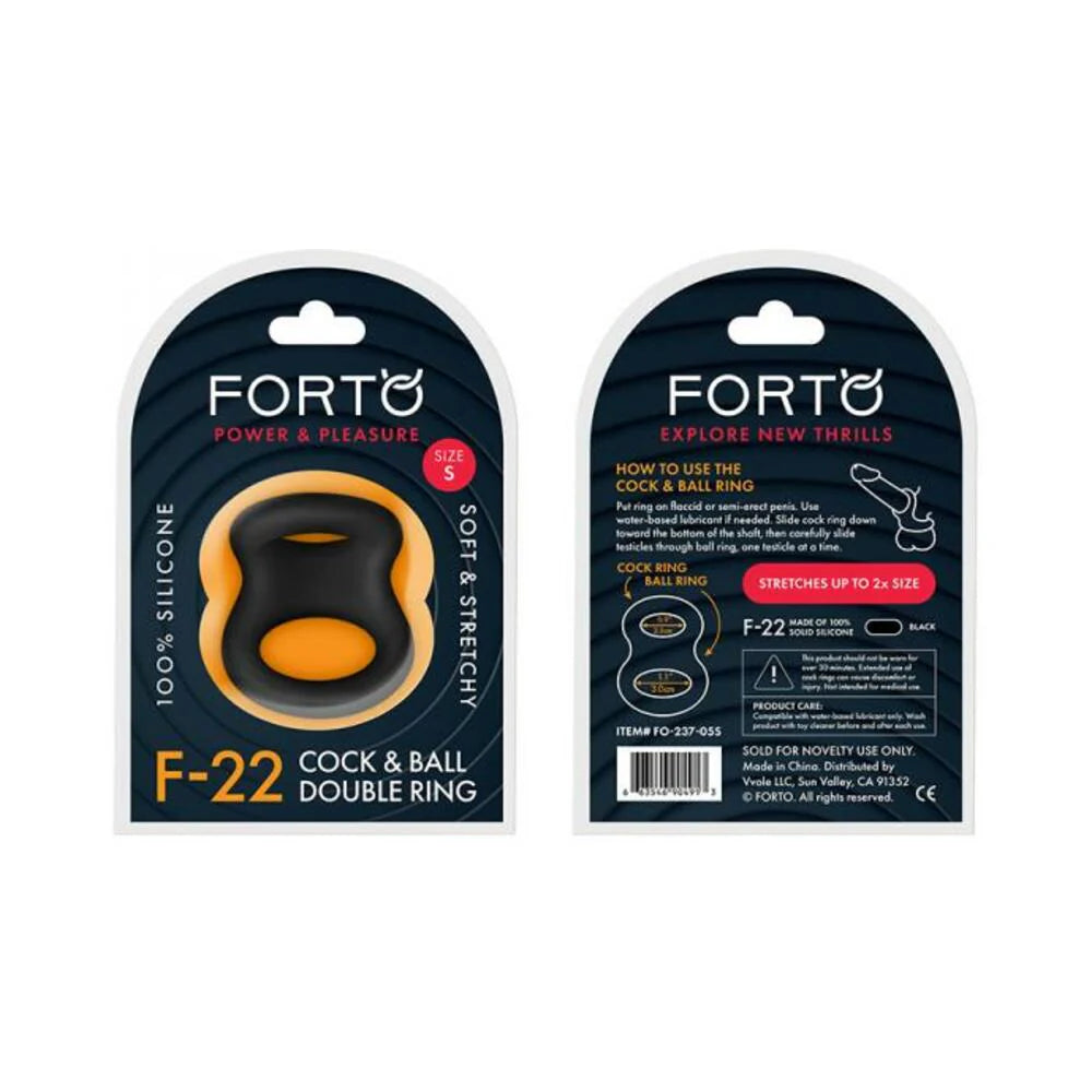 Forto F-22: Double Ring Liquid Silicone 49/55 Mm Black