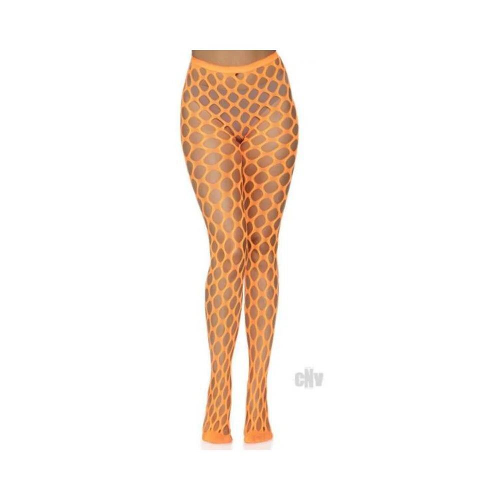 Jumbo Pothole Net Tights Os Neon Orange