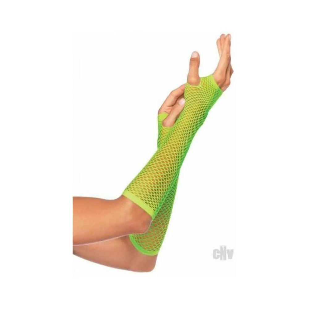 Triangle Net Fingerless Gloves Os Grn
