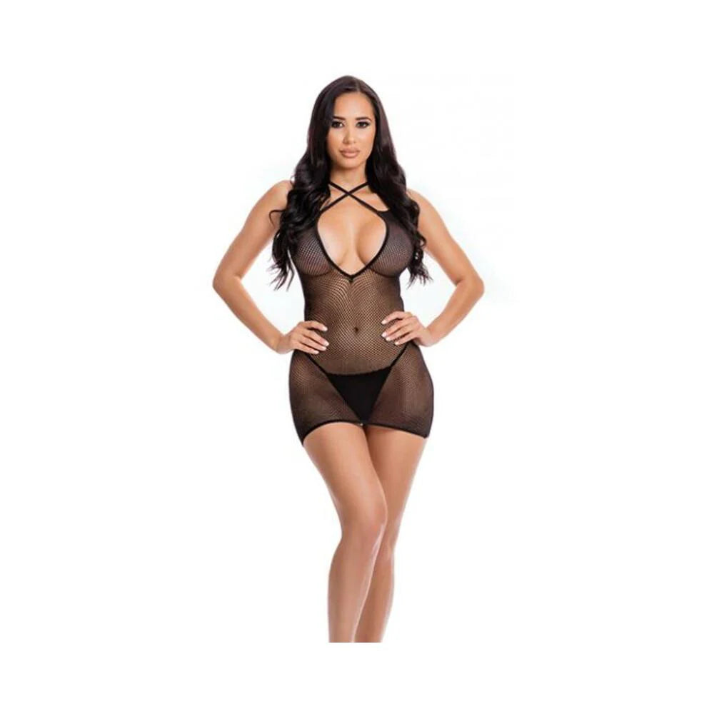 Pink Lipstick Spellbinding Dress Black O/s