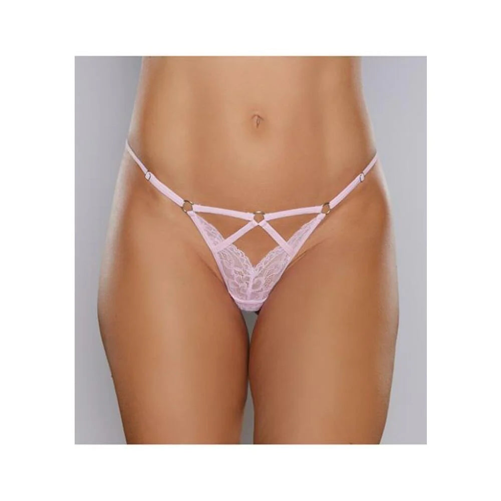 Adore Do Not Disturb Lace Thong Pink O/s