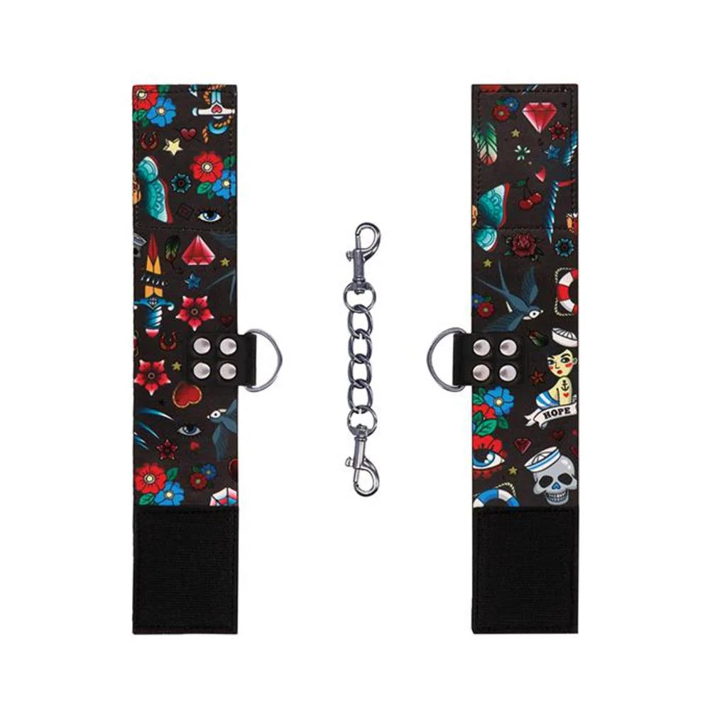 Ouch! Old School Tattoo Printed Ankle Cuffs