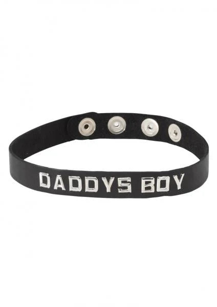 Wordband Collar Daddys Boy Black