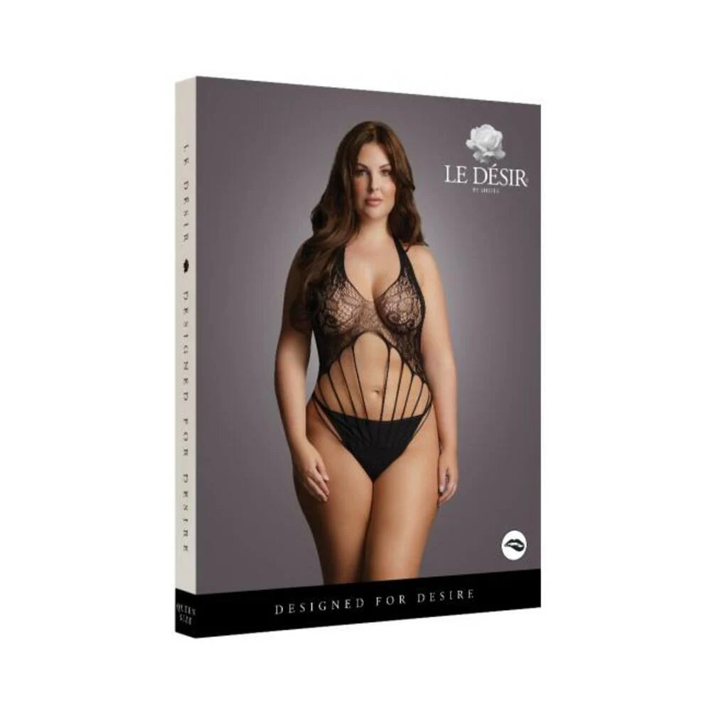 Shots Le Desir Strappy Lace Teddy Black Qs
