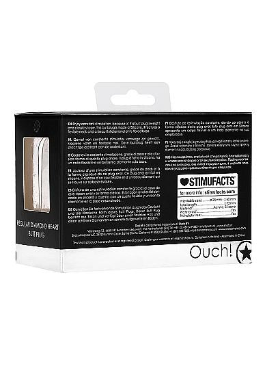 Diamond Heart Butt Plug - Regular - Black