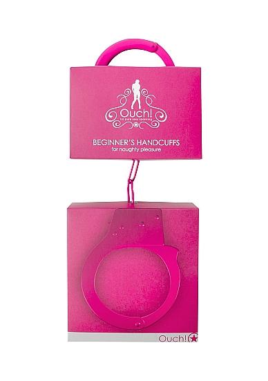 Ouch Beginners Handcuffs Metal Pink
