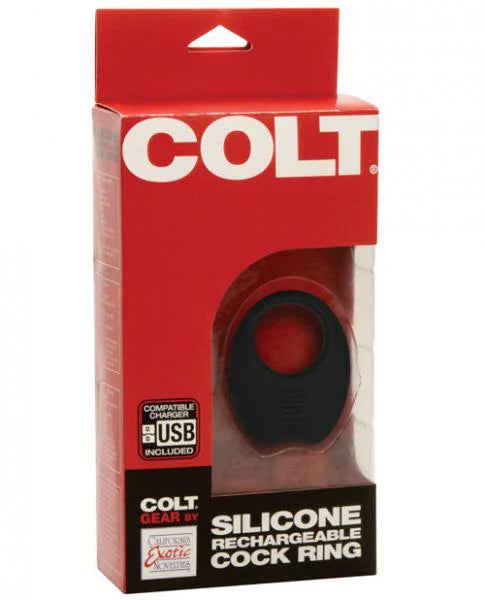 Colt Silicone Rechargeable Cock Ring Black