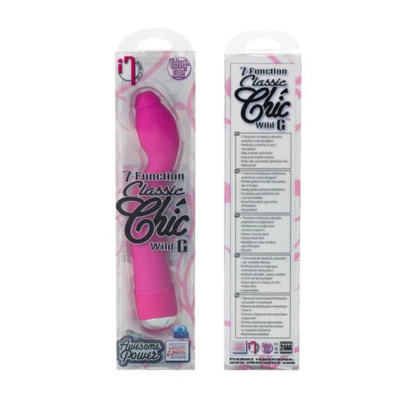 7 Function Classic Chic Wild G Velvet Cote Vibrator Waterproof Pink 6.25 Inch