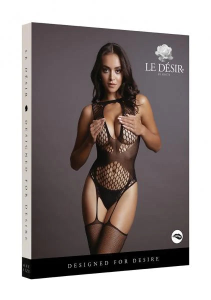 Contrast Suspender Bodystocking