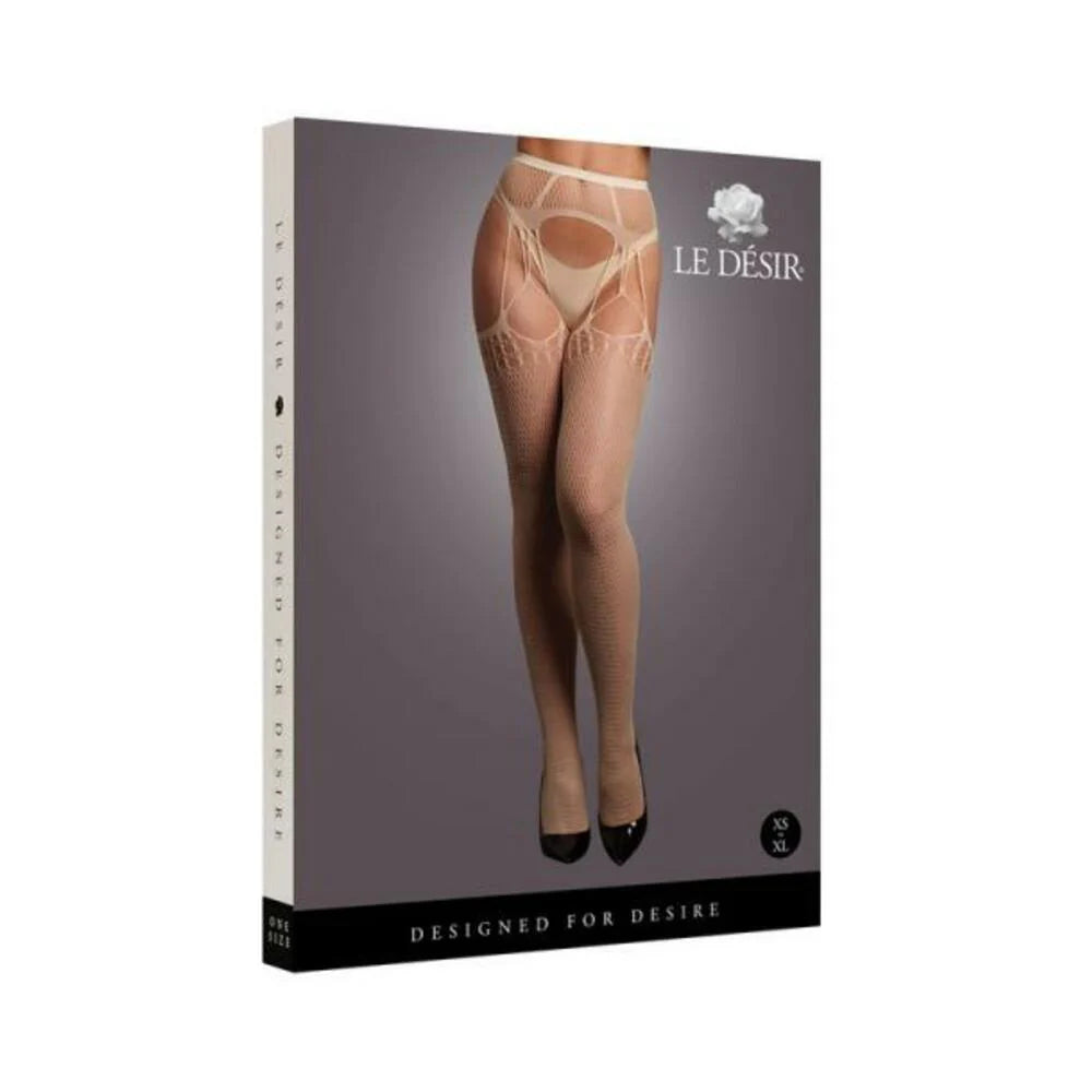 Le Desir Shredded Suspender Pantyhose Sandy Beach O/s