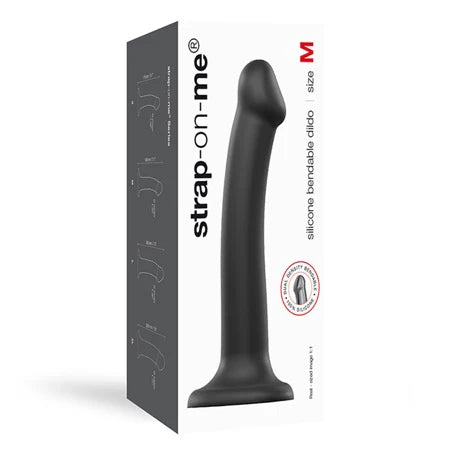 Strap On Me Silicone Bendable Dildo Medium - Black