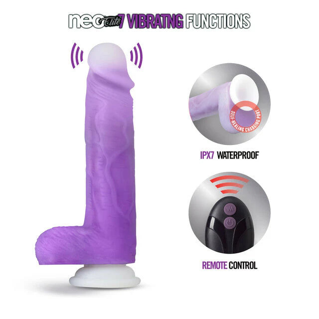 Neo Elite - Encore - 8-inch Vibrating Dildo - Purple