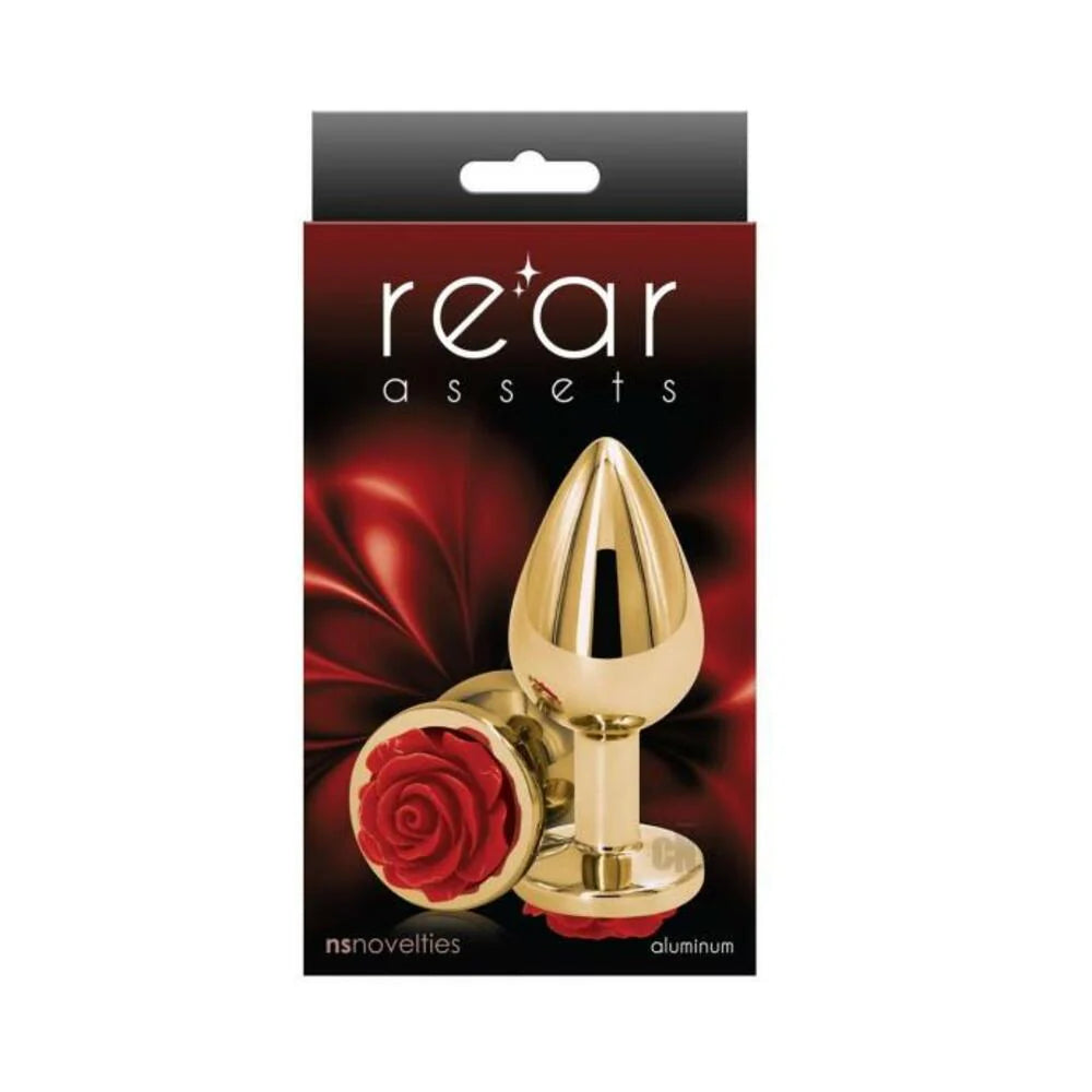 Rear Assets Rose Anal Plug - Medium - Red