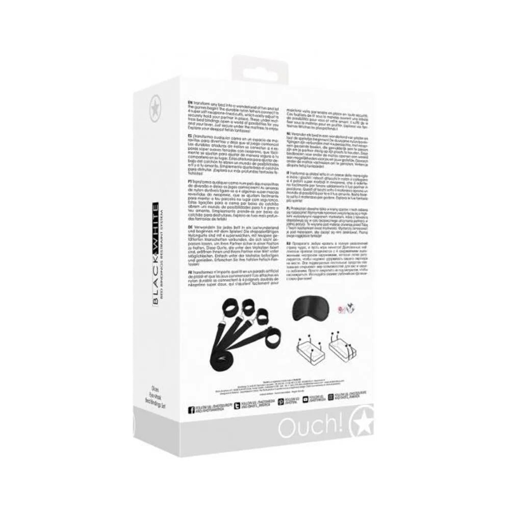 Ouch! Black & White Bed Bindings Restraint System Black