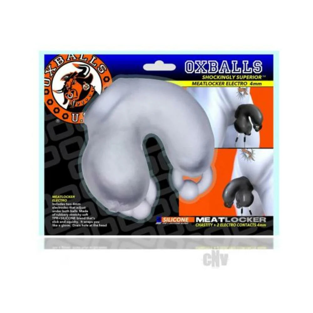 Oxballs Meatlocker Electro Chastity 4 Mm Clear Ice