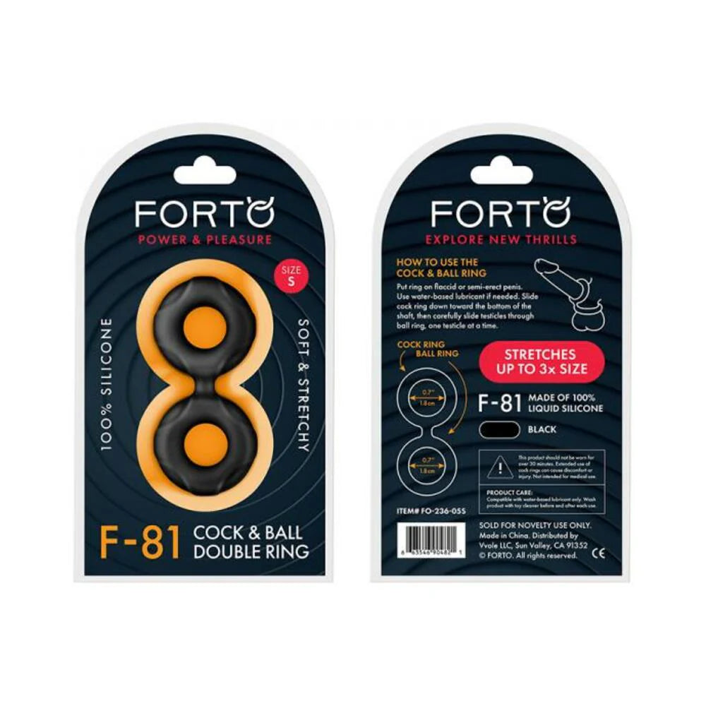 Forto F-81: Double Ring Liquid Silicone 44 Mm Black