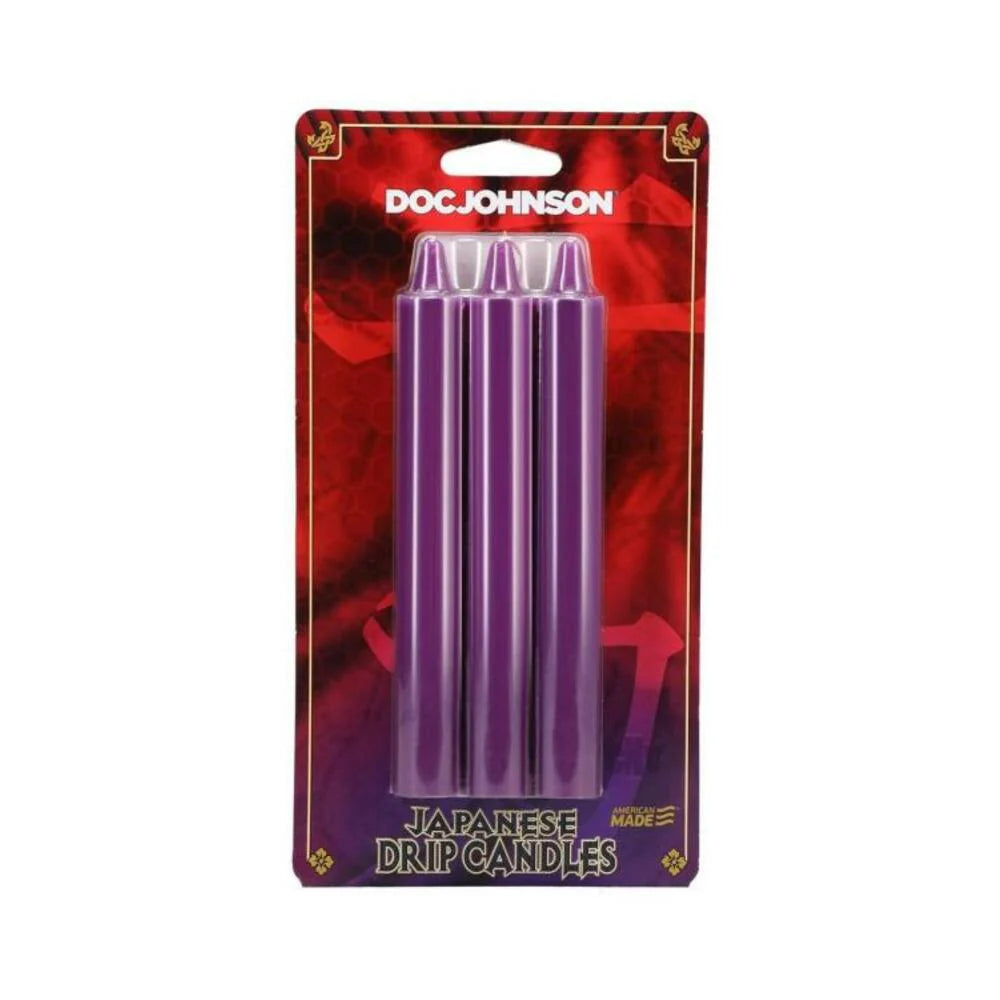 Japanese Drip Candles 3pk Purple