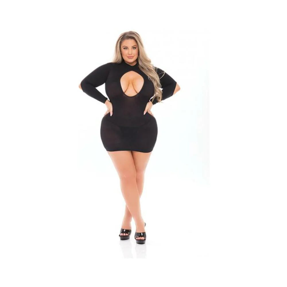 Pink Lipstick Devilish Backless Dress Black Qn