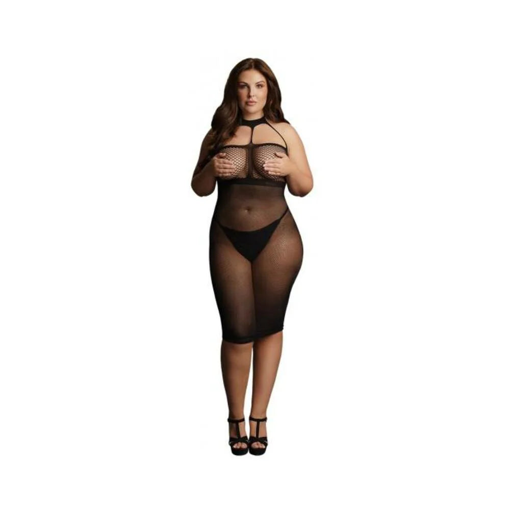 Shots Le Desir High-neck Dress Black Qs