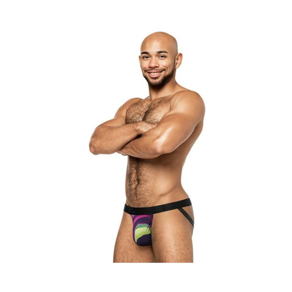 Male Power Galactic Strappy Ring Jock Print L/xl