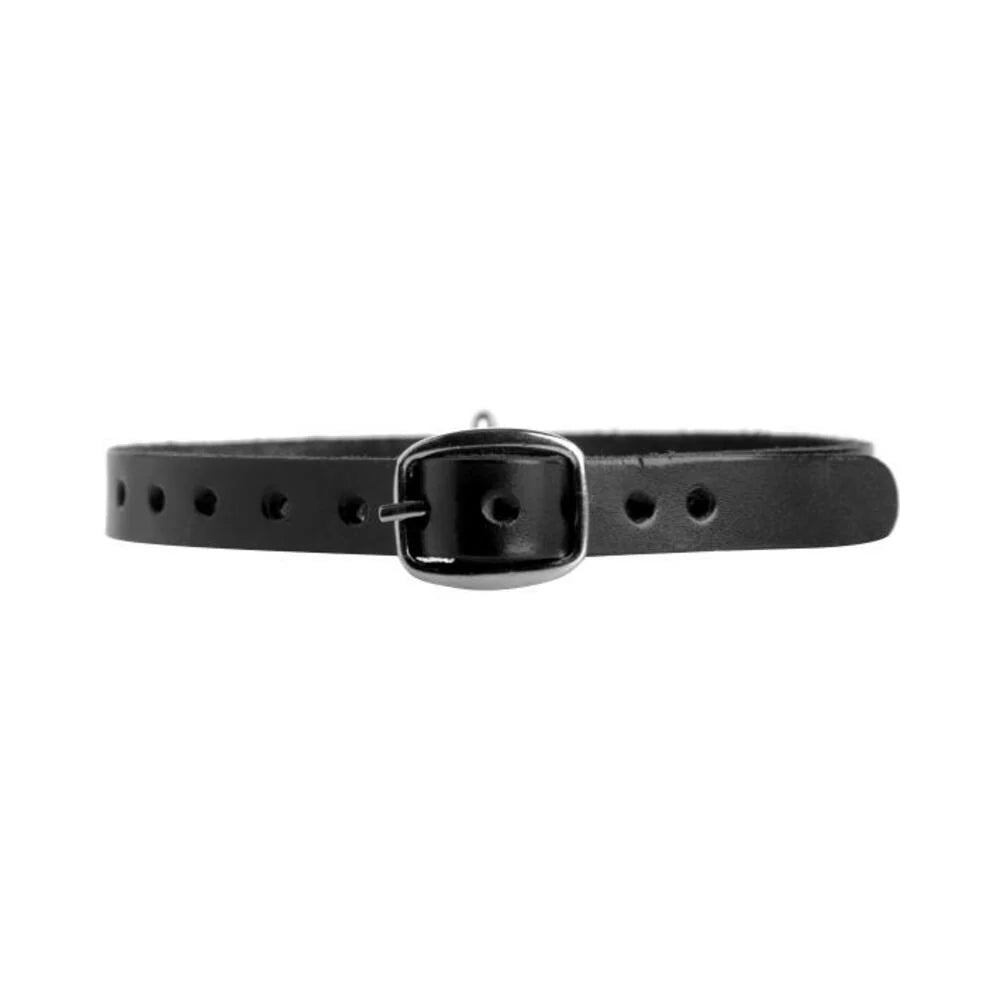 Leather Choker Collar With O Ring M/L