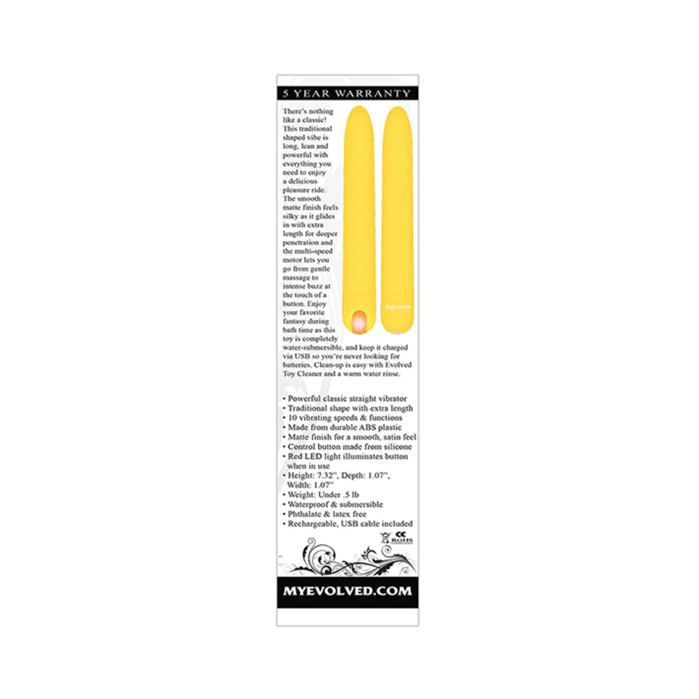 Evolved Sunny Sensations Rechargeable Silicone - Yellow