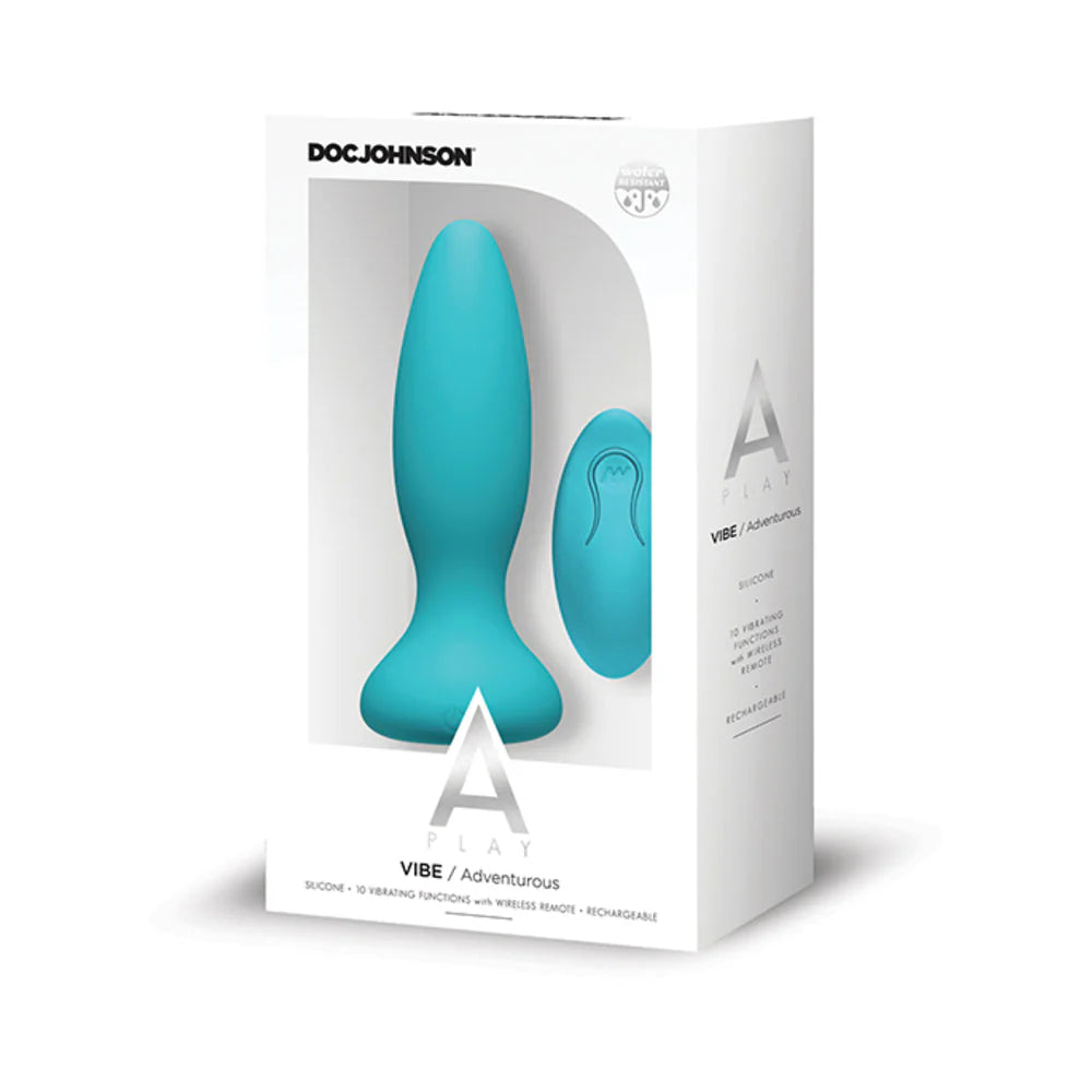 A-play Vibe Adventurous Rechargeable Silicone Anal Plug With Remote Teal