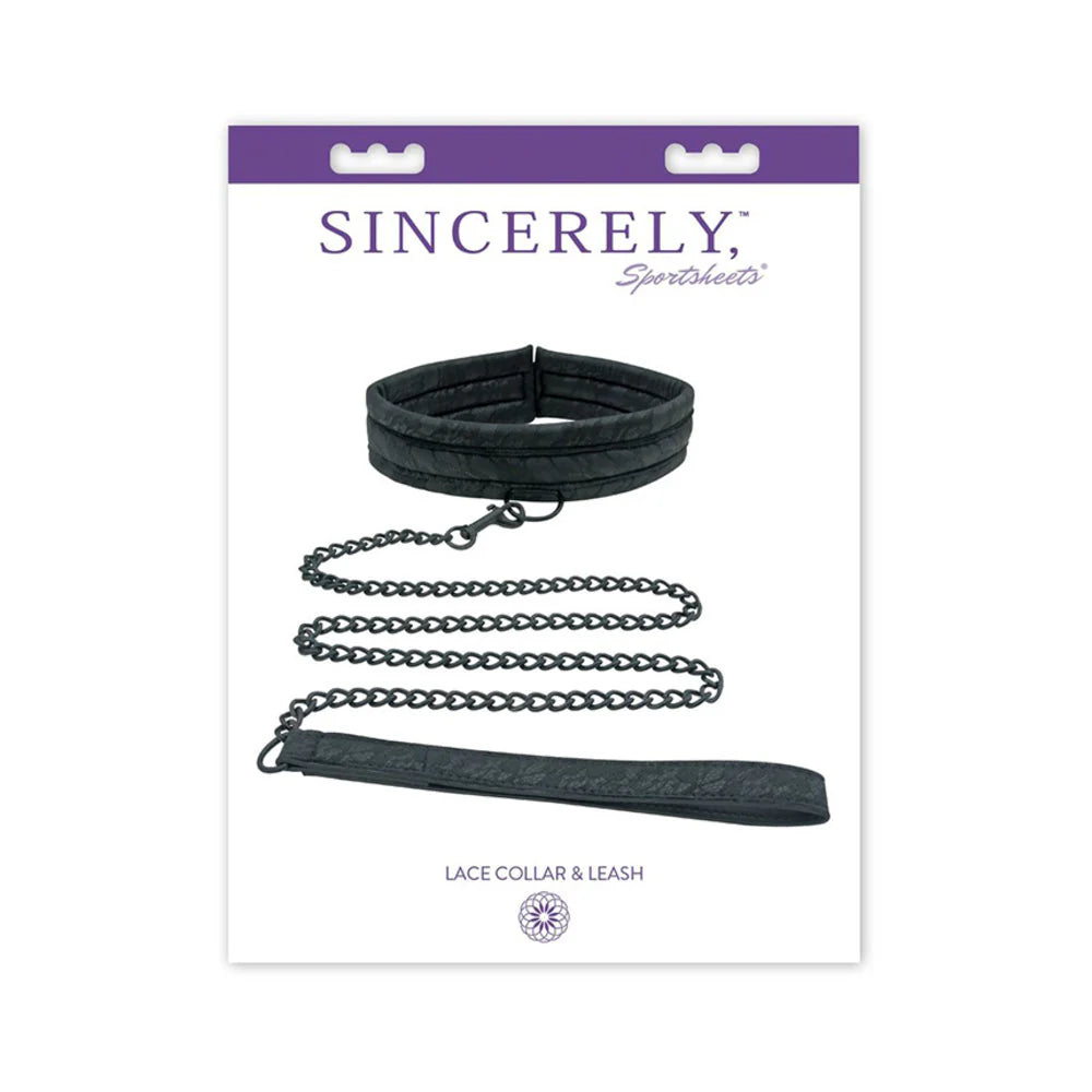 Midnight Lace Collar And Leash Black