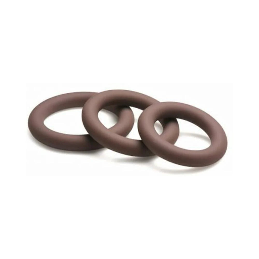 Jock Silicone Cock Ring 3-piece Set Dark