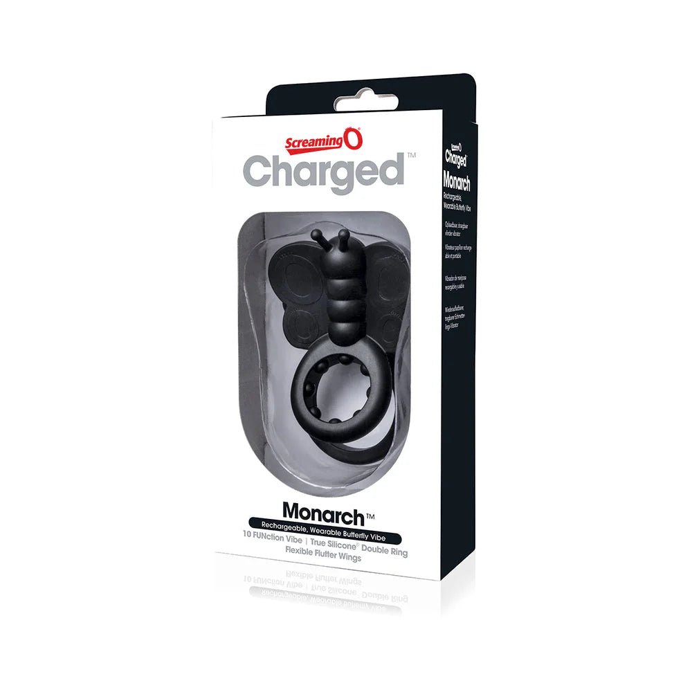 Screaming O Charged Monarch Wearable Butterfly Vibe - Black