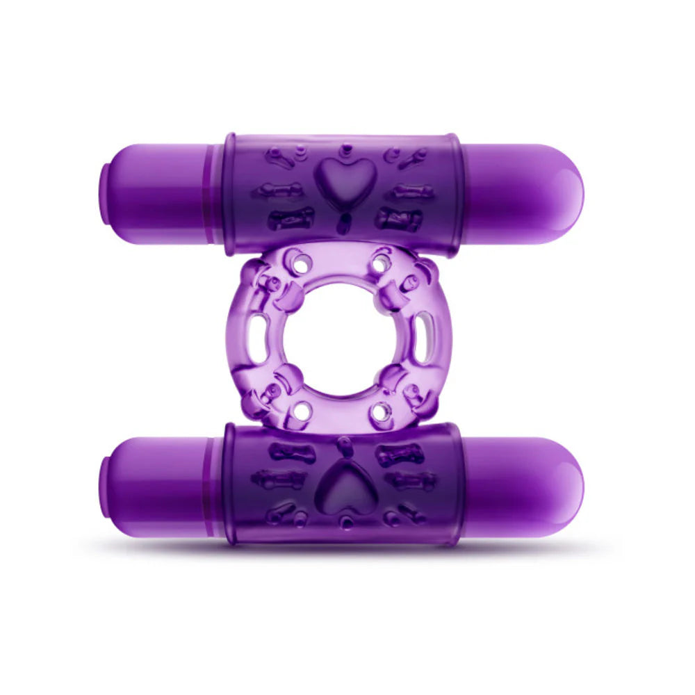 Play With Me - Double Play - Dual Vibrating Cockring - Purple