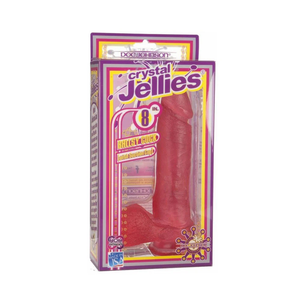 Crystal Jellies - 8in Realistic Cock W/balls Pink