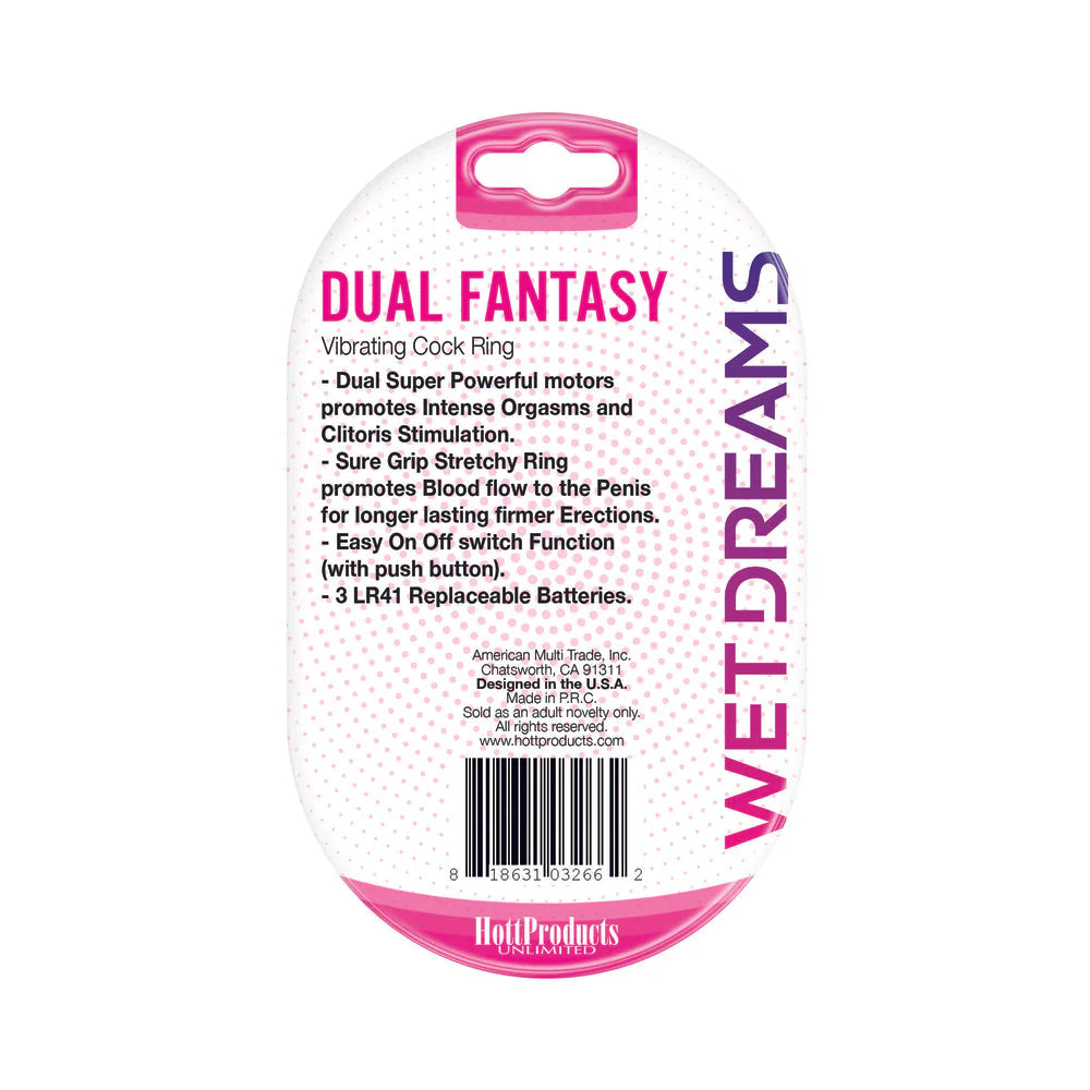 Wet Dreams Dual Fantasy Dual Cock Ring With Turbo Motors
