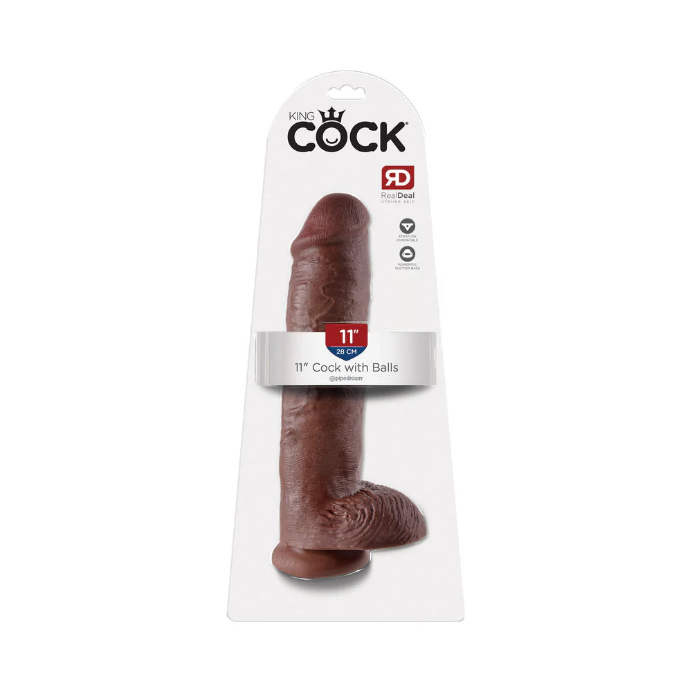 King Cock 11" Cock - Brown