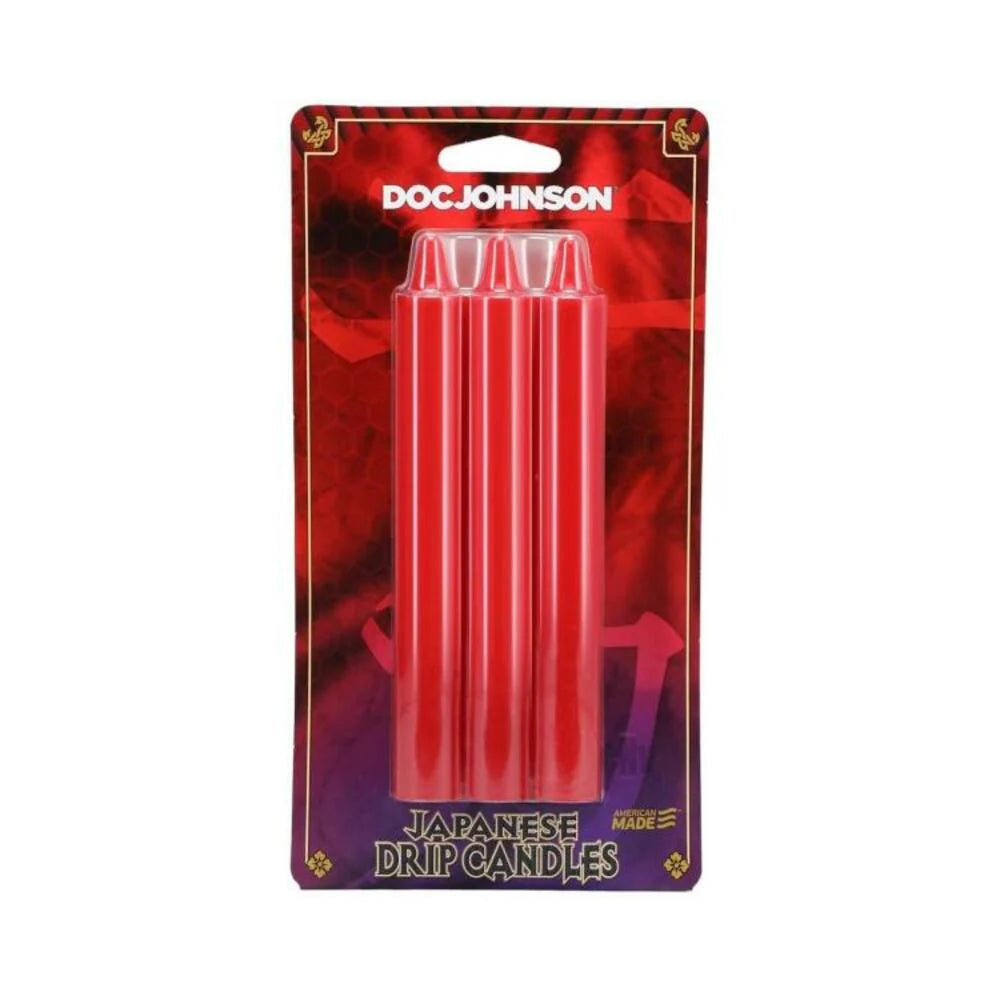 Japanese Drip Candles 3pk Red
