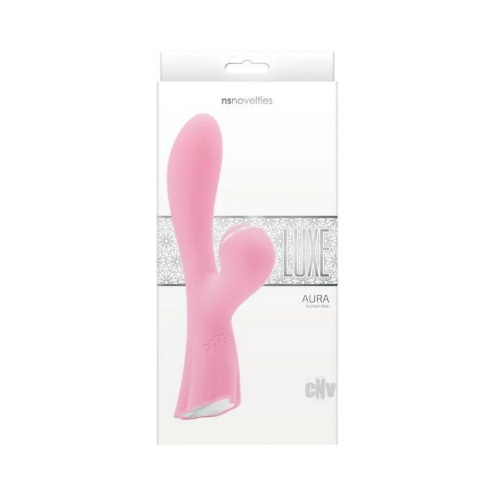 Luxe Aura Rechargeable Suction Dual Stimulator - Pink
