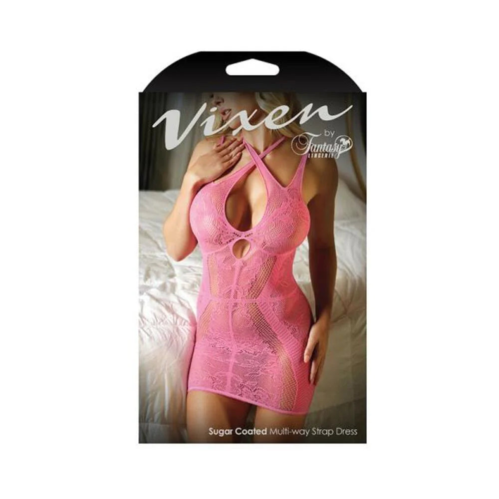 Vixen Sugar Coated Multi-way Strap Dress Pink L/xl