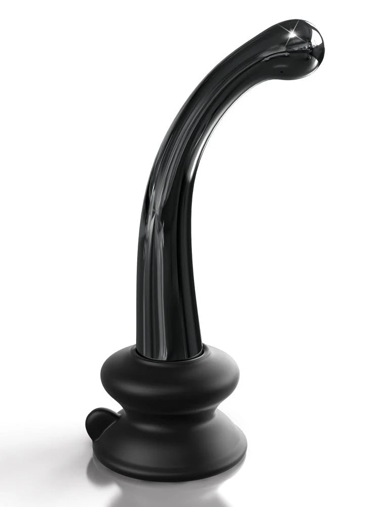 Icicles No. 87 - Glass Suction Cup G-spot Wand - Black