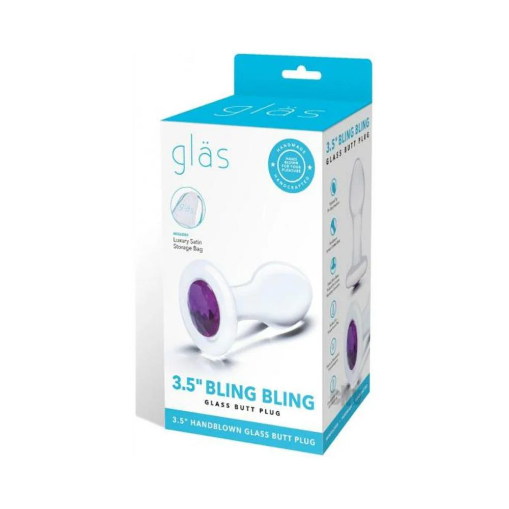 Glas 3.5" Bling Bling Glass Butt Plug