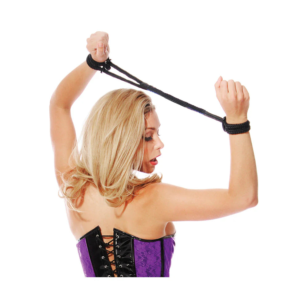 Fetish Fantasy Silk Rope Love Cuffs Black