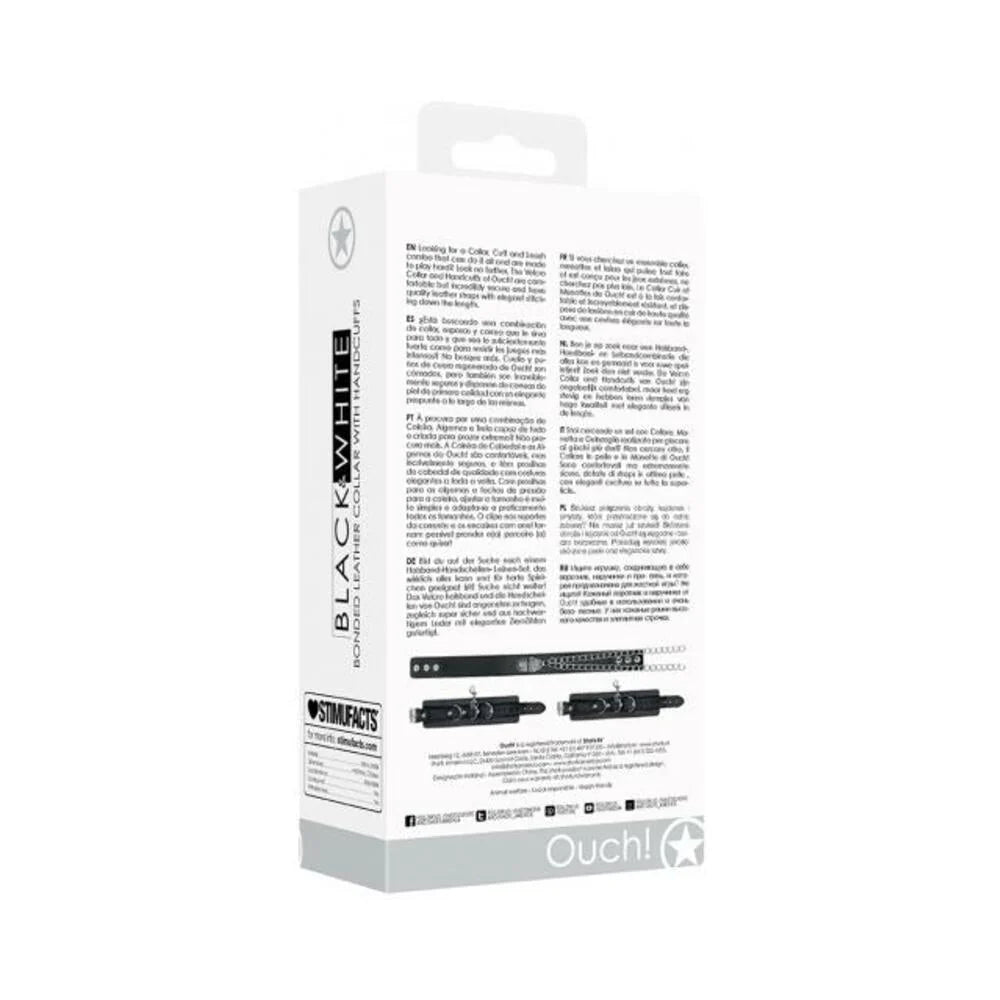 Ouch Bond Leather Collar Cuffs Leash Blk