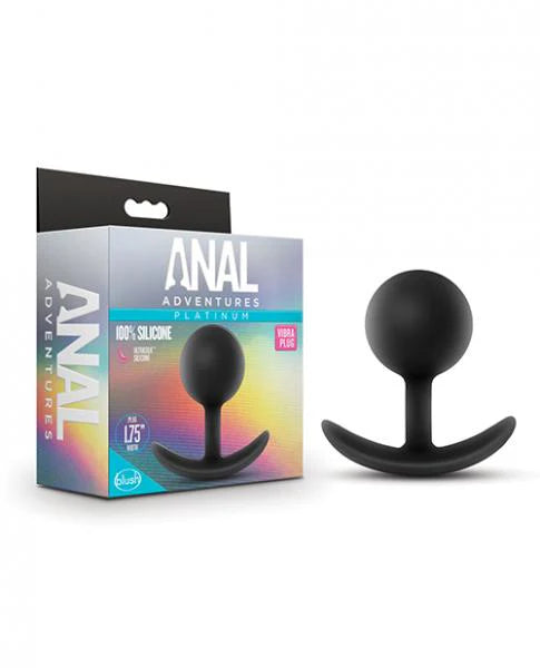 Blush Anal Adventures Platinum Silicone Vibra Plug - Black