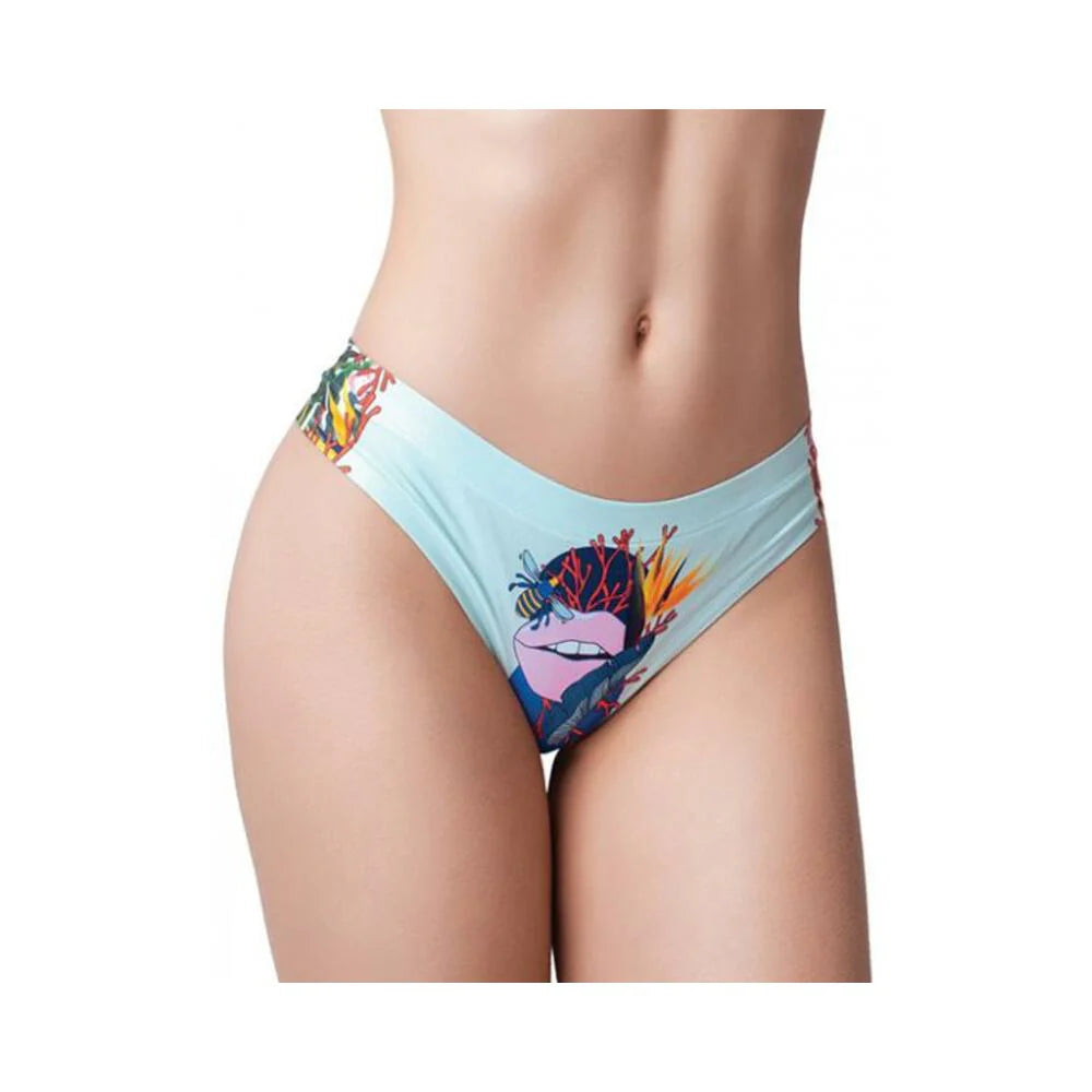 =mememe Botanic Panic Lips Printed Thong Sm