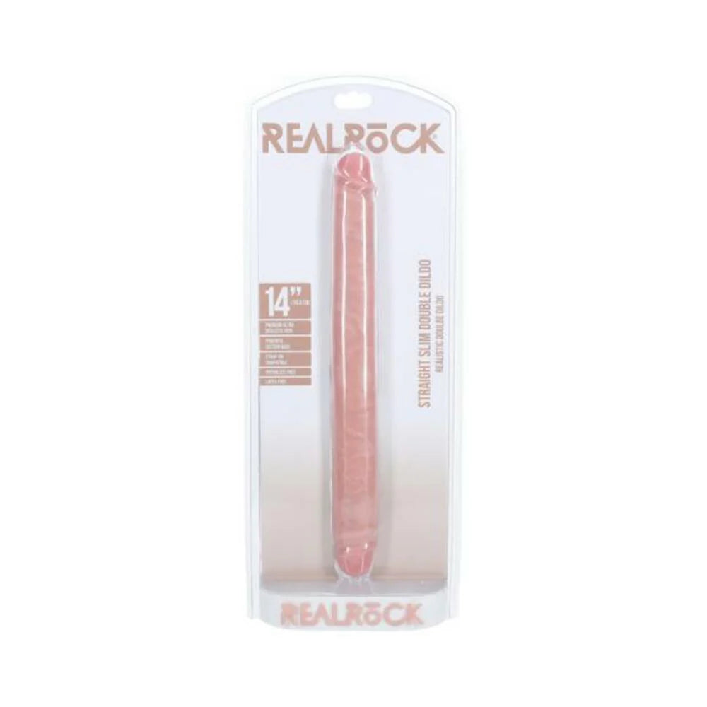 Realrock 14 In. Slim Double-ended Dong Beige