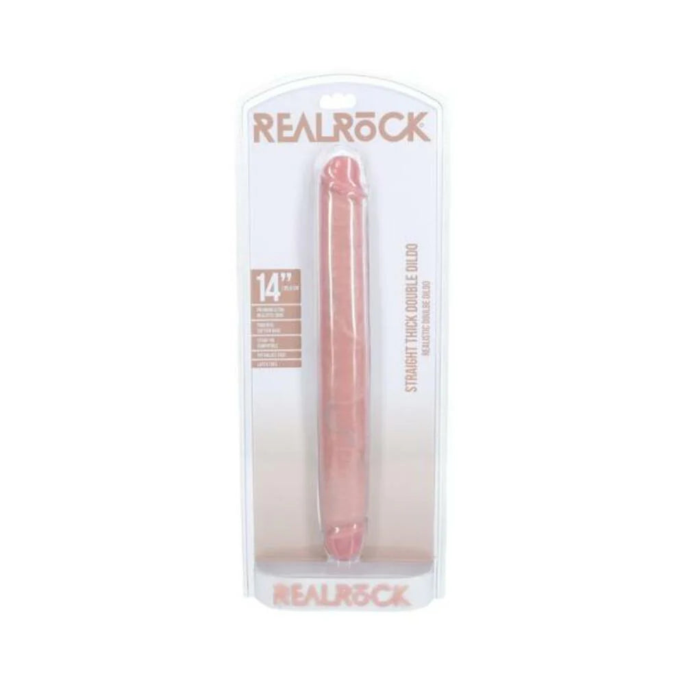 Realrock 14 In. Thick Double-ended Dong Beige