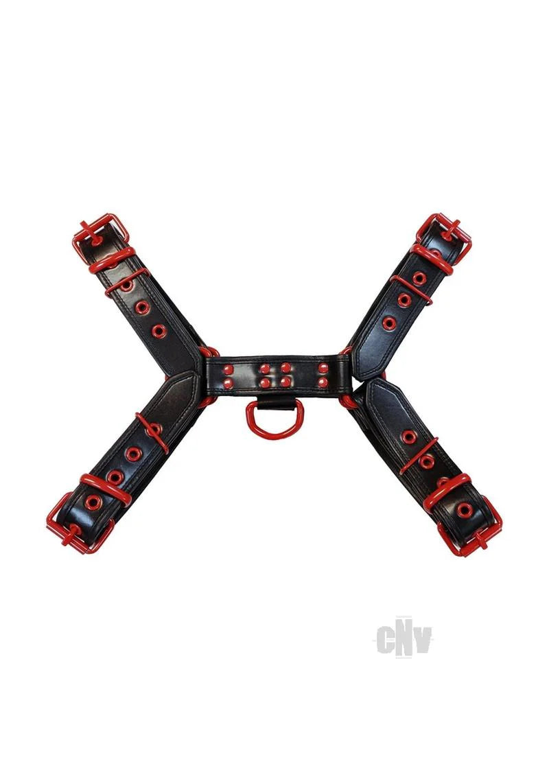 Leather O T Harness Blk/red Sm