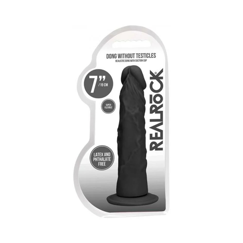 Real Rock Realistic Dildo - 7" - 17 Cm - Chocolate