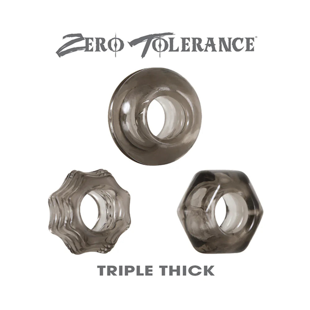 Triple Thick Cock Ring Trio Smoke