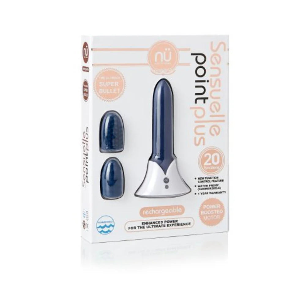 Sensuelle Point Plus Bullet Vibrator Blue 2 Sleeves